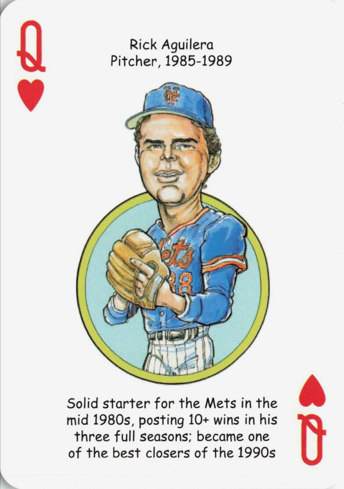 Rick Aguilera Pitcher New York Mets Single Swap Playing Card