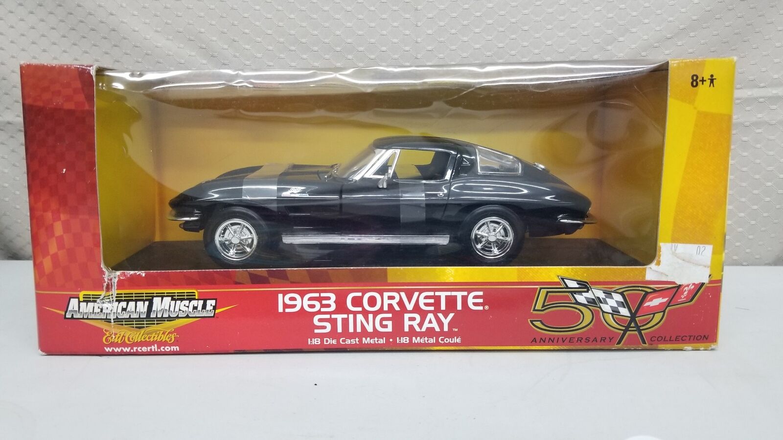 1:18 Ertl 1963 Chevrolet Corvette Sting Ray Black Diecast New In Box Shelf Up 5