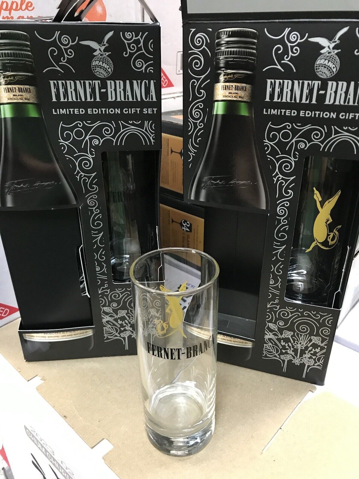 New 4 Fernet Branca Tall glasses