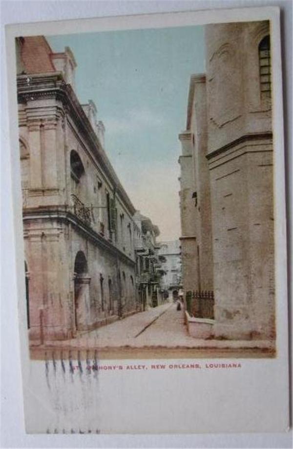 NEW ORLEANS LOUISIANA ST ANTHONY\'S ALLEY VINTAGE POSTCARD 1906 PC