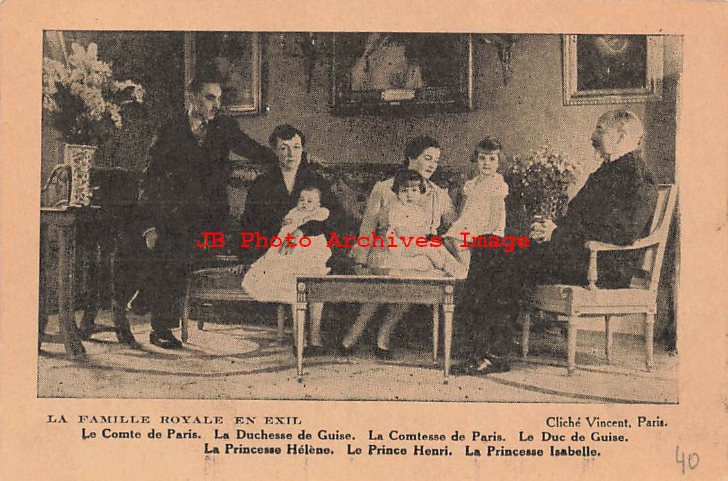 French Royalty, Princess Helene, Prince Henri, Princess Isabelle, Paris France