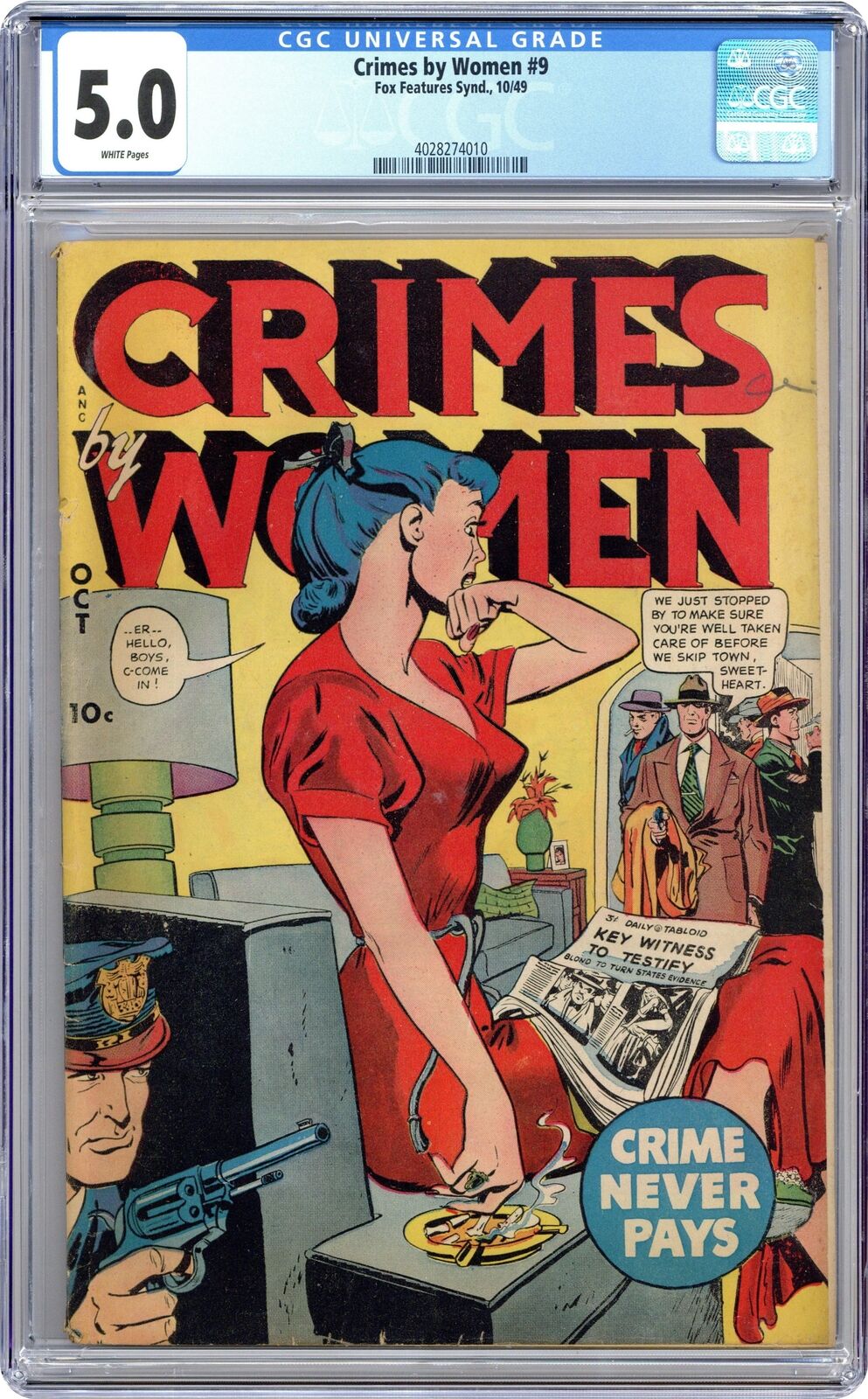 Crimes by Women #9 CGC 5.0 1949 4028274010
