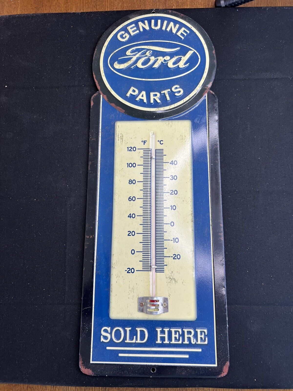 15” X 5” Large Ford Metal Thermometer Wall Decoration Man Cave Home Decor Garage