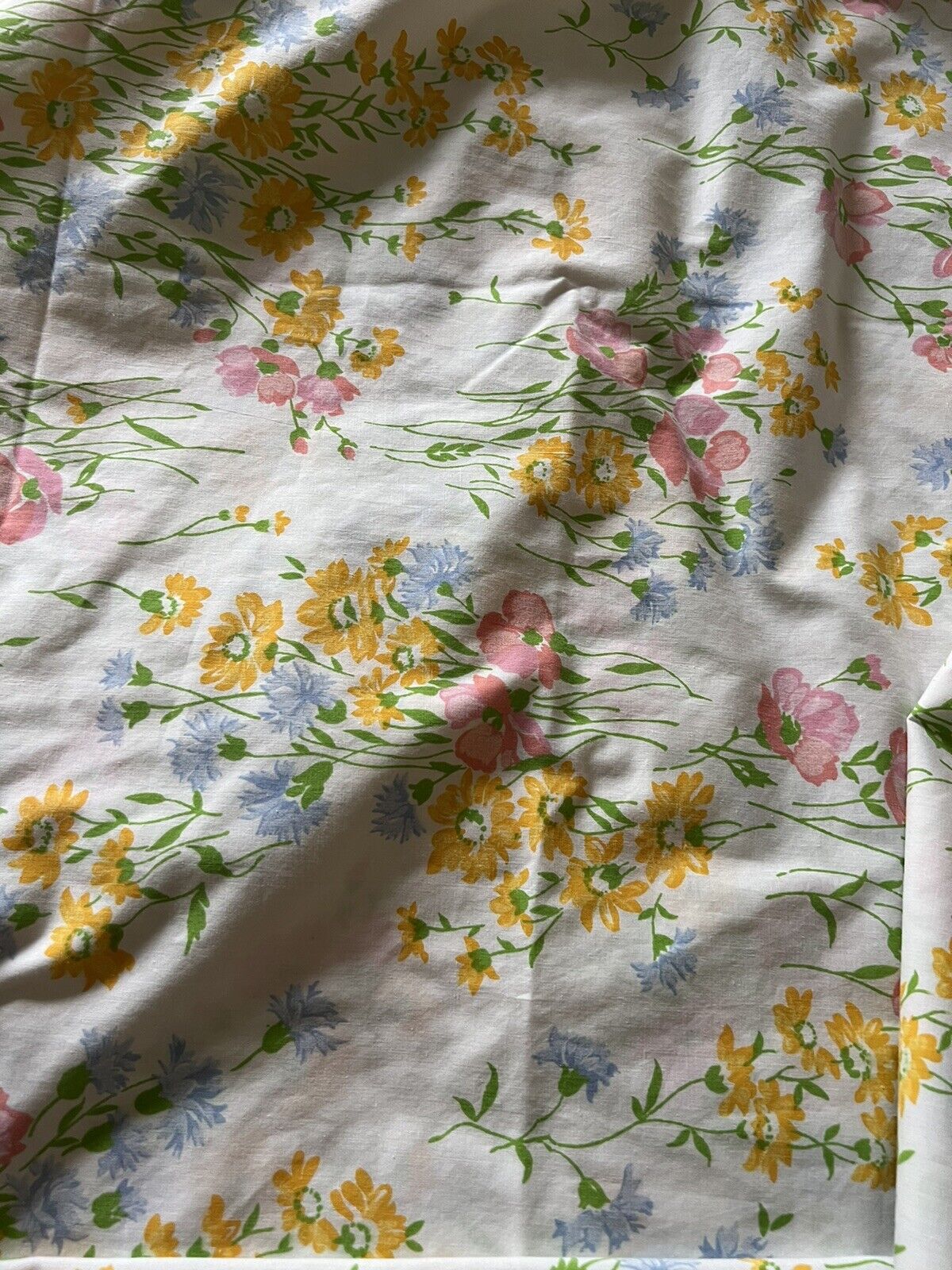Vintage Cannon Monticello Full Flat Retro Floral Sheet Cotton Blend
