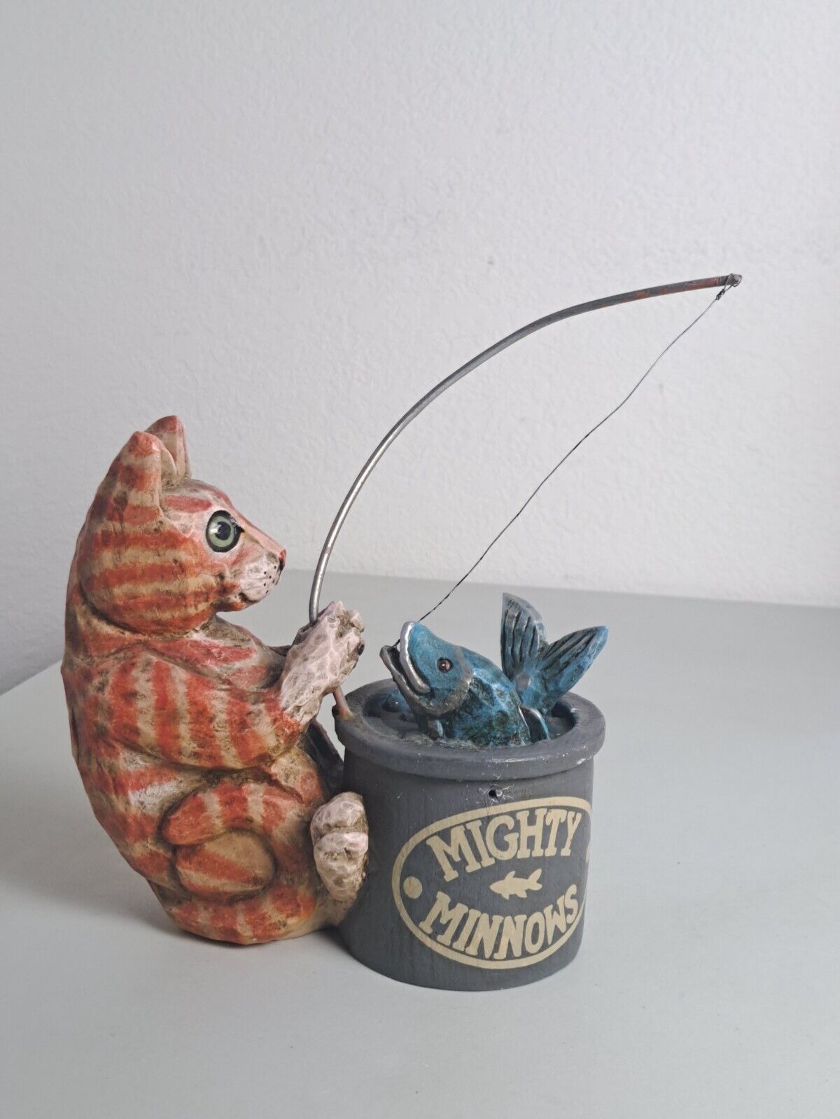 P. Schifferl Cat Fishing MIGHTY MINNOWS Figurine- FLAW