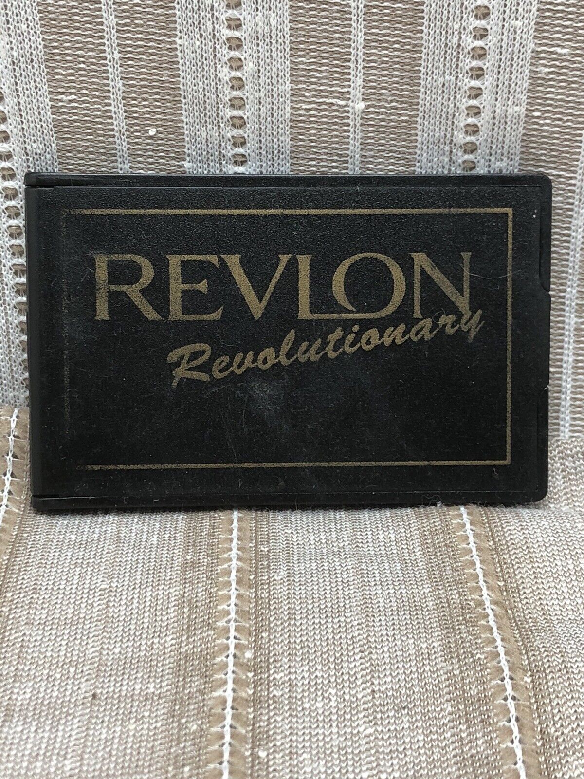 Vintage Revlon Revolutionary Foldable Makeup Mirror Purse Pocket Black