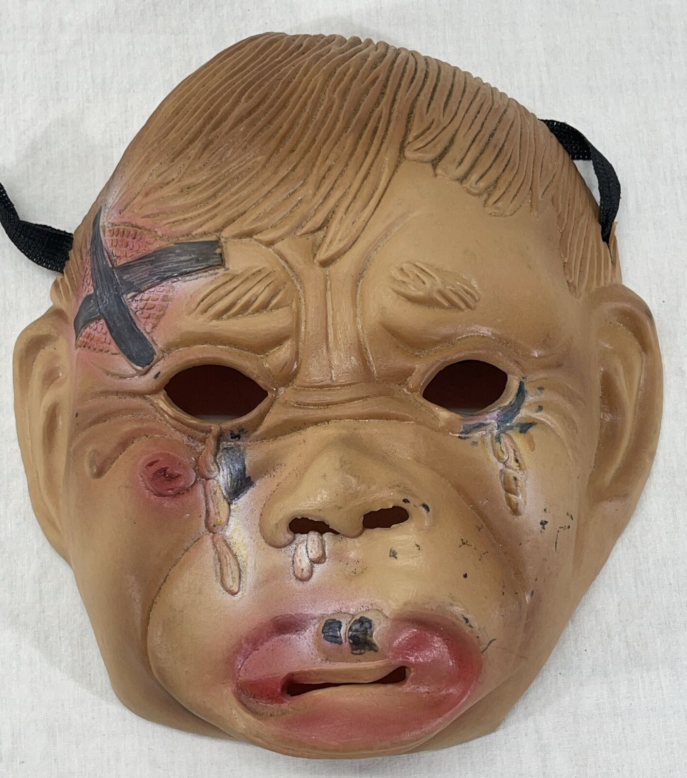 Vintage Rubber Monkey Halloween Mask Scary with Elastic Head Strap