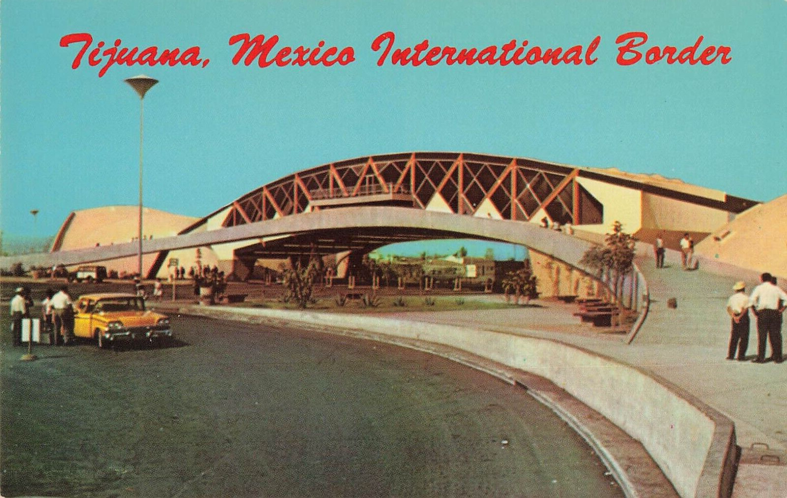 Postcard Tijuana, Mexico: International Border Crossing