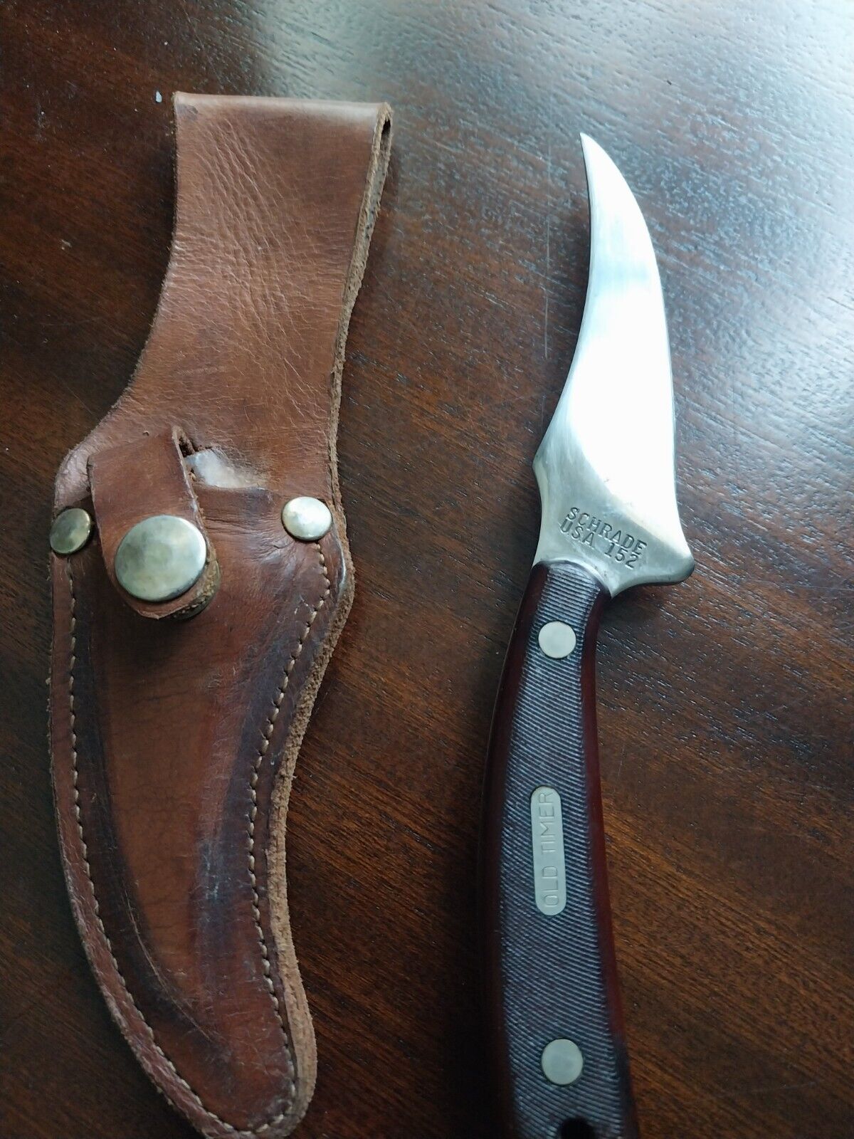 VINTAGE SCHRADE USA 152 OLD TIMER SAWCUT SHARPFINGER HUNTING KNIFE 152OT KNIVES