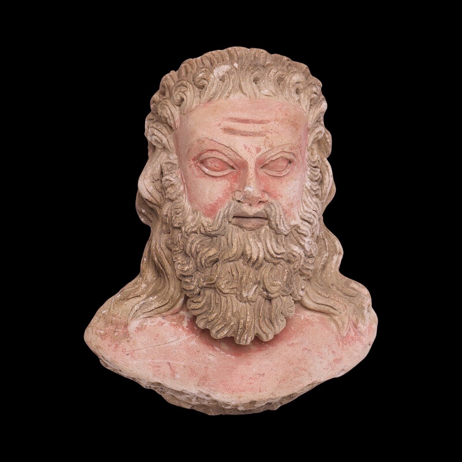 Greek Stucco Bust Sculpture, Greek Art Mythology Sculpture, Artistic Home Accent