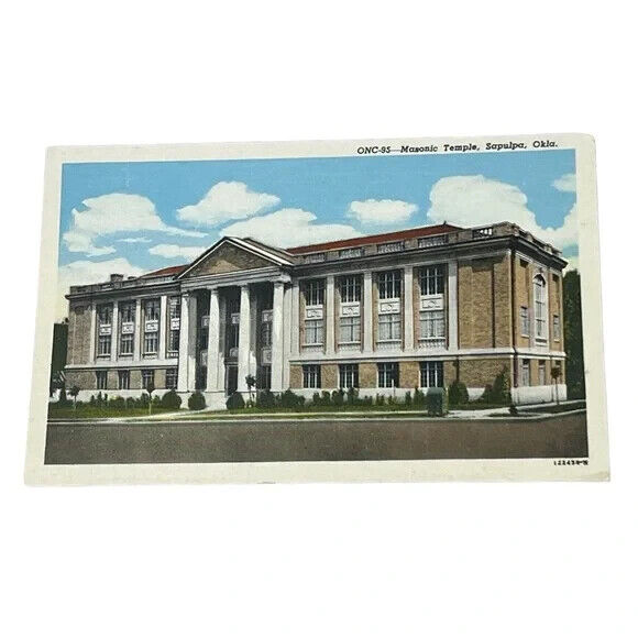 Postcard Masonic Temple Sapulpa Oklahoma Vintage B151
