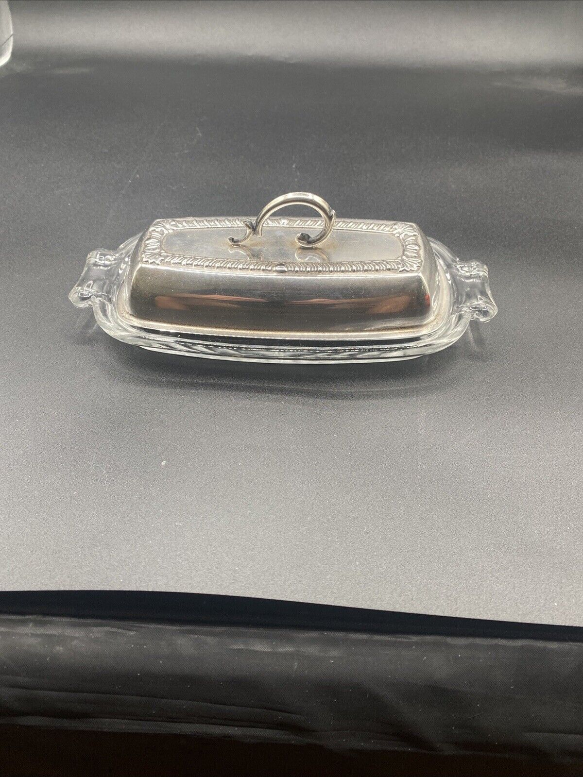 Vintage Silver  Butter Dish