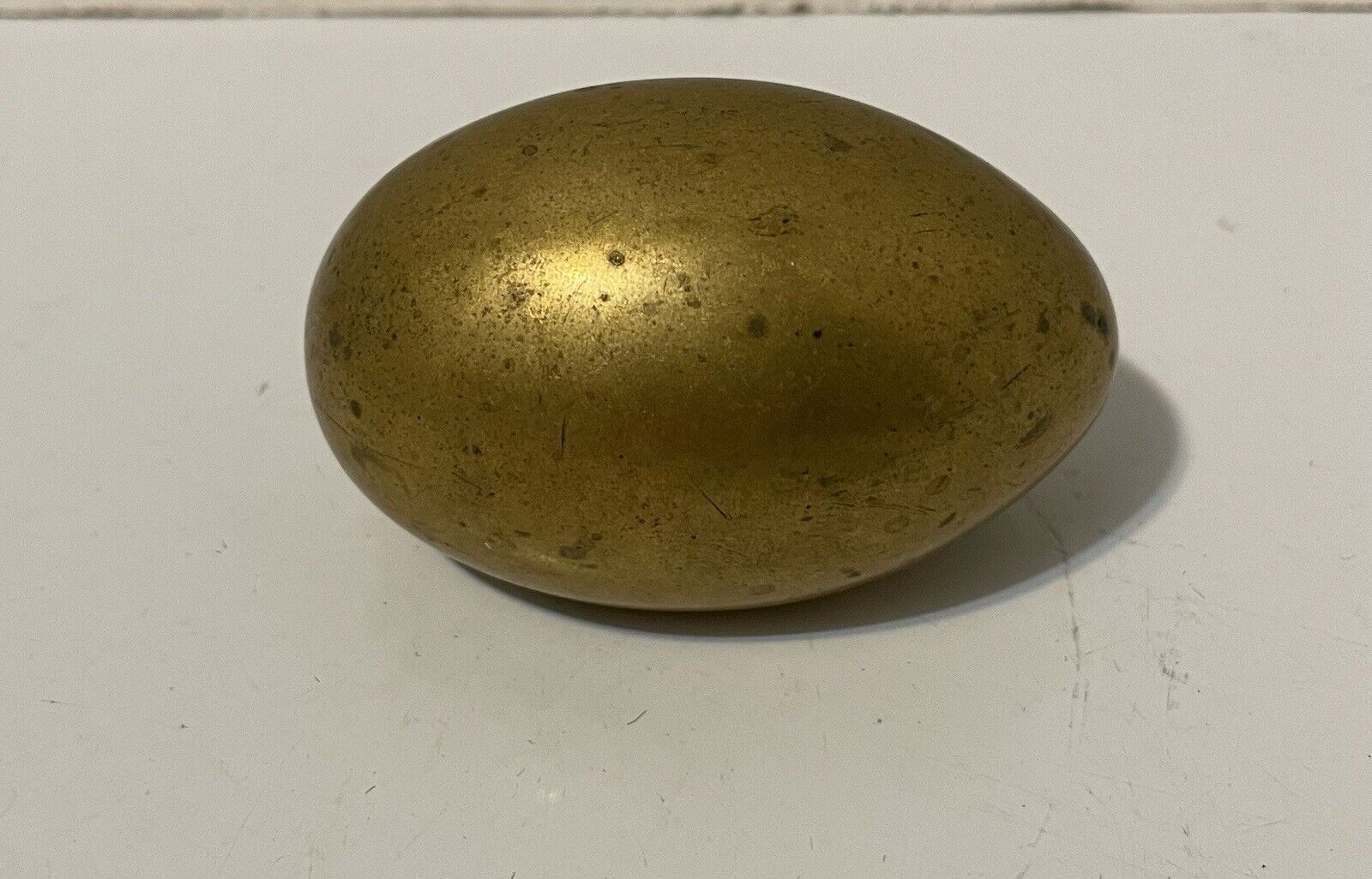 Vintage Solid Brass Egg Paperweight 