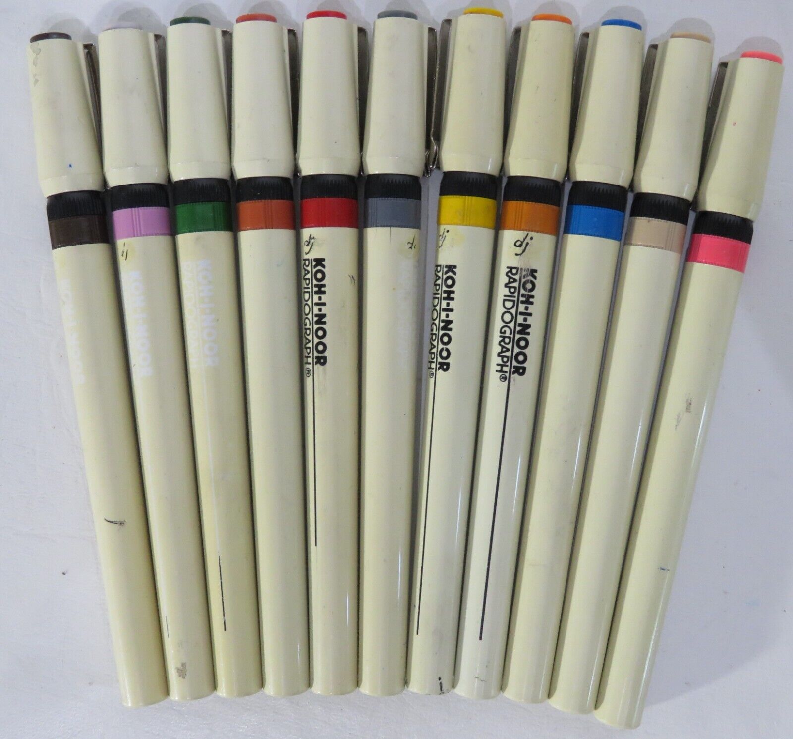 Vintage Koh-I-Noor Rapidograph Drafting Pens Lot of 11 No Ink Made in USA