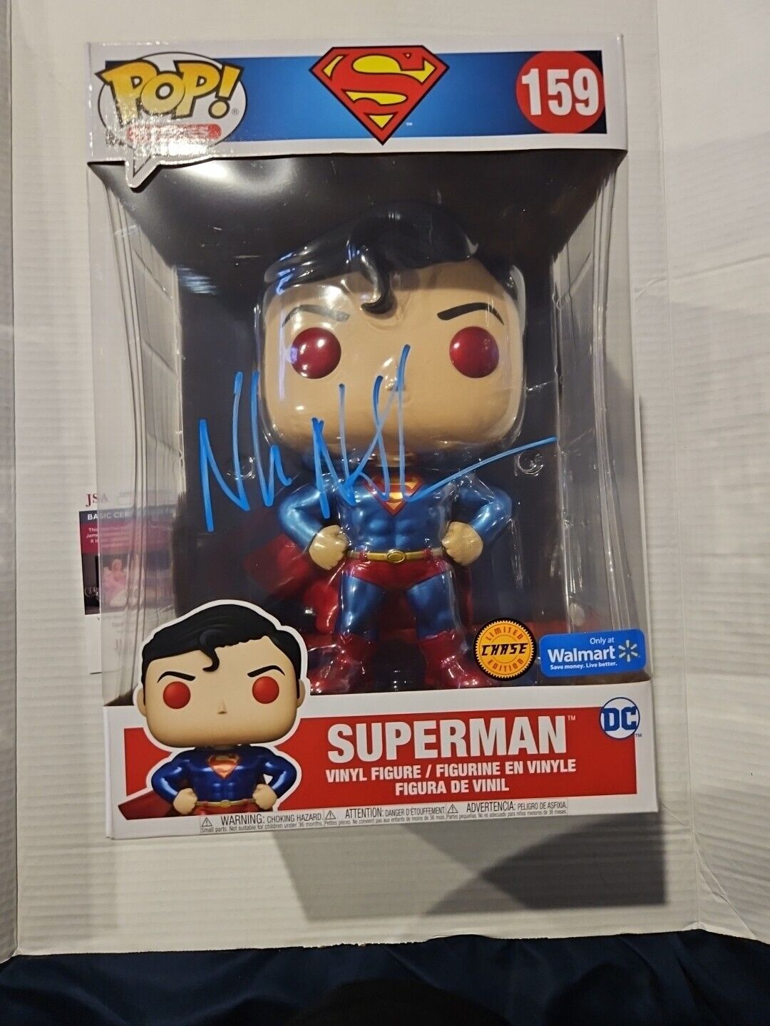 Nolan North Signed Funko Pop Superman #159 Chase Walmart Exclusive 10 Inch