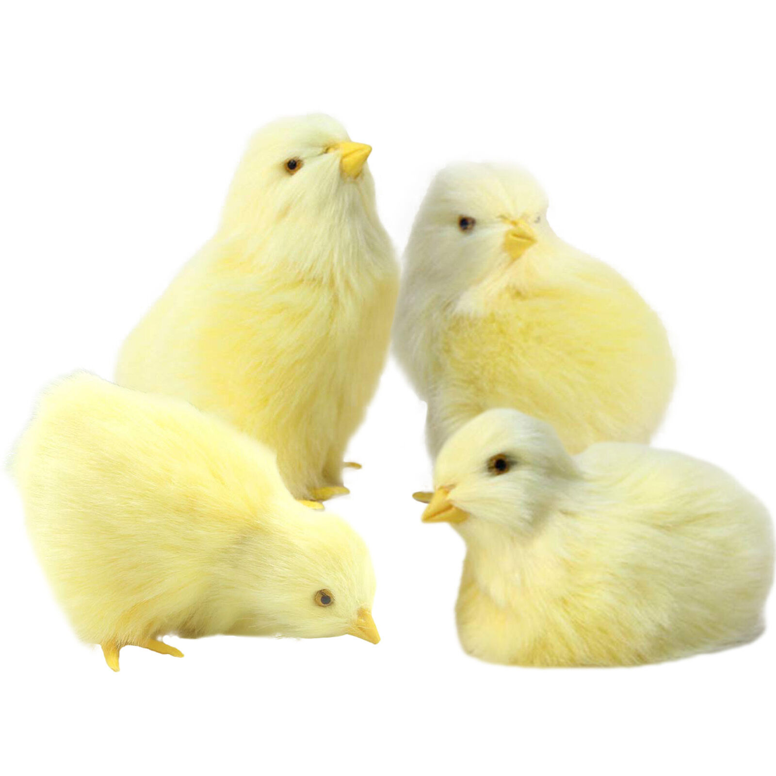 4PCS Simulation Chick Plush Toy Realistic Furry Animal Doll Chicken-Random Style