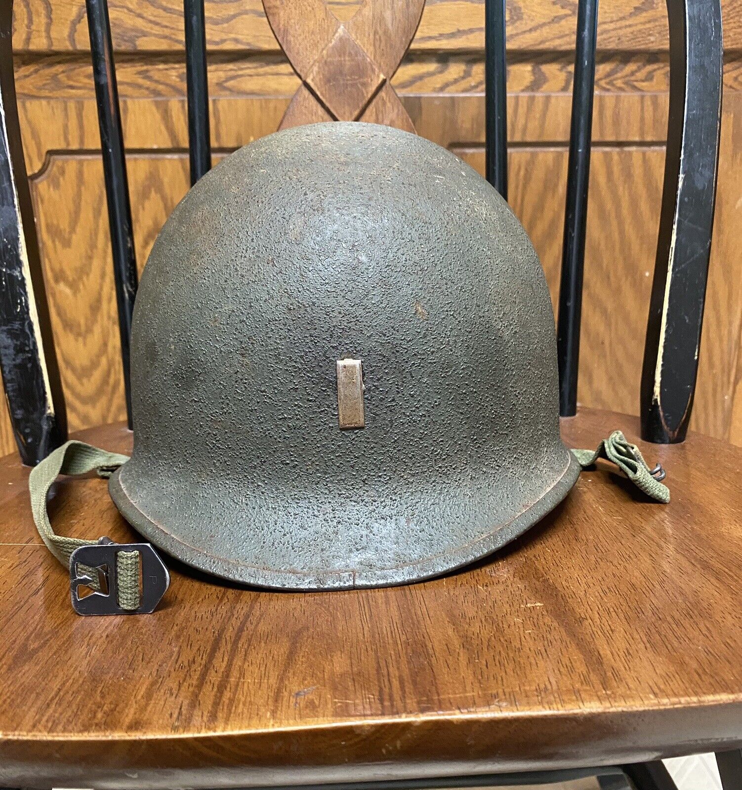 WW2 US Swivel Bale Lieutenant McCord Helmet Possibly 407th Infantry Division