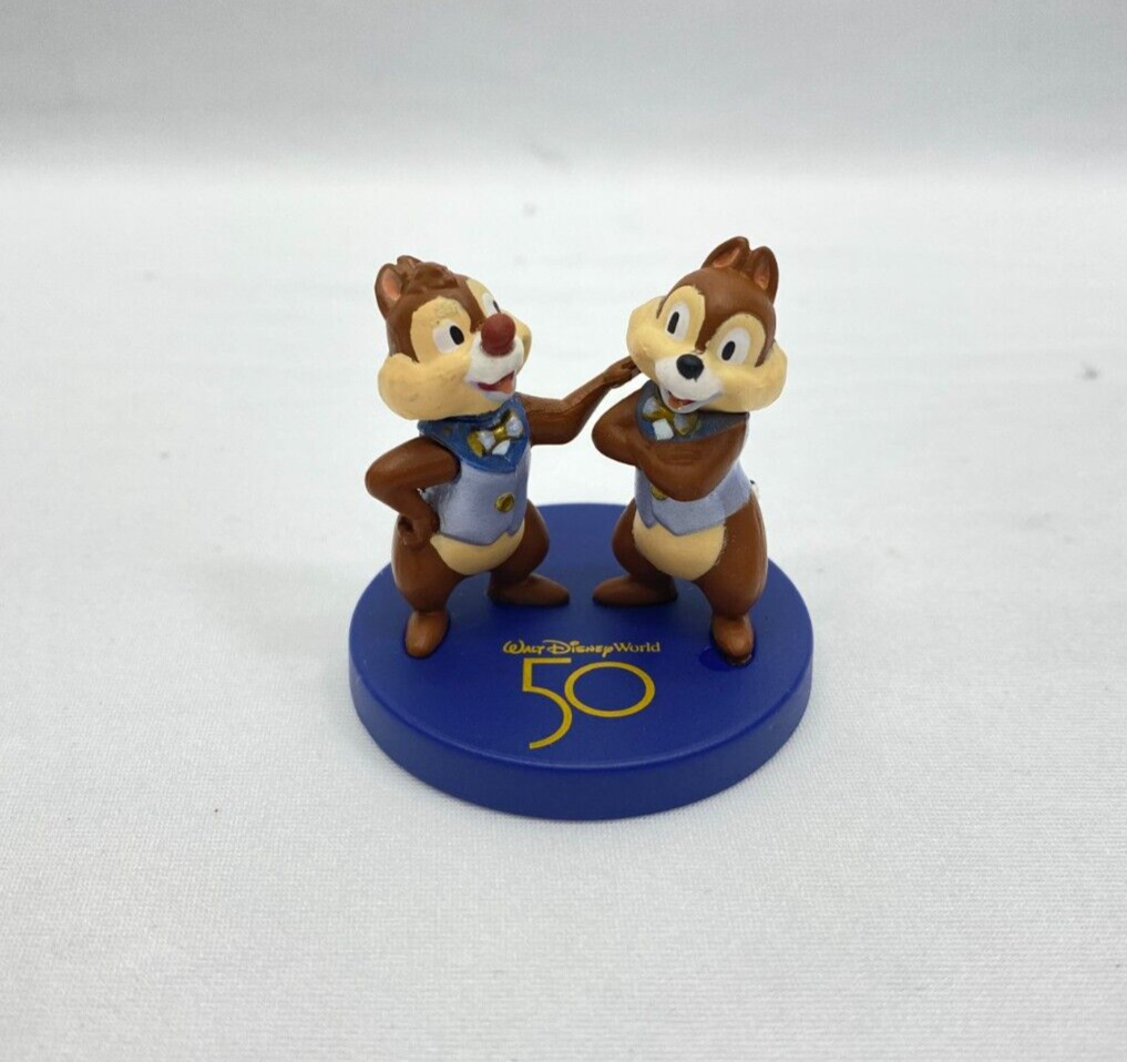 Chip N Dale Figurine 50th Anniversary Statue Disney World Parks Cake topper