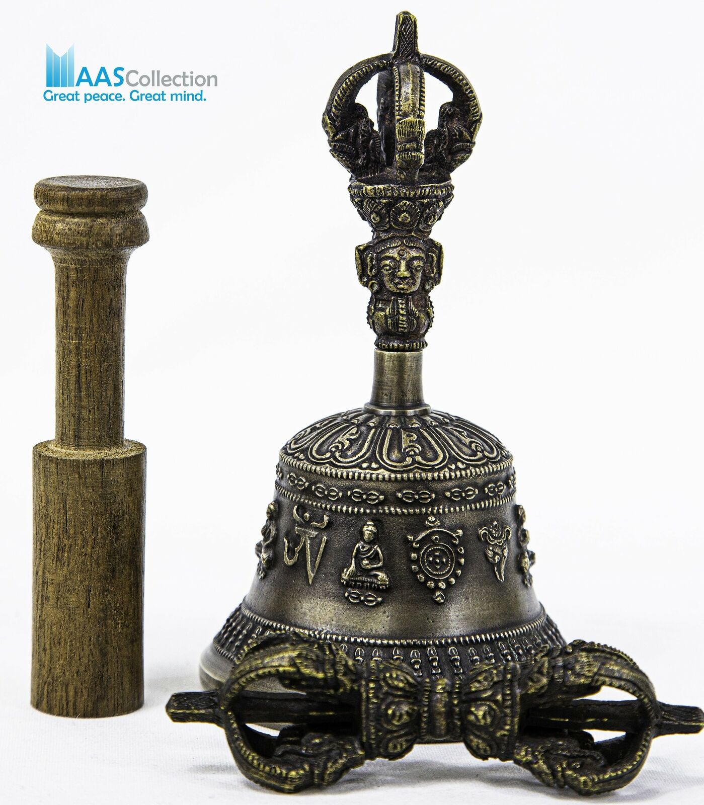 Tibetan Pure Handmade 7 metals Bell and Dorje (Vajra) for Meditation, Yoga, 