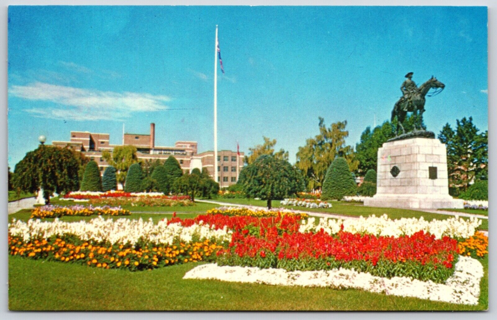 Postcard AB Calgary Colonel Belcher Hospital Central Memorial Park Boyle Statue