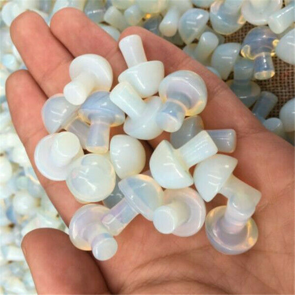 Wholesale 100pcs Mini Opal Stone Mushroom hand Carved Crystal Healing