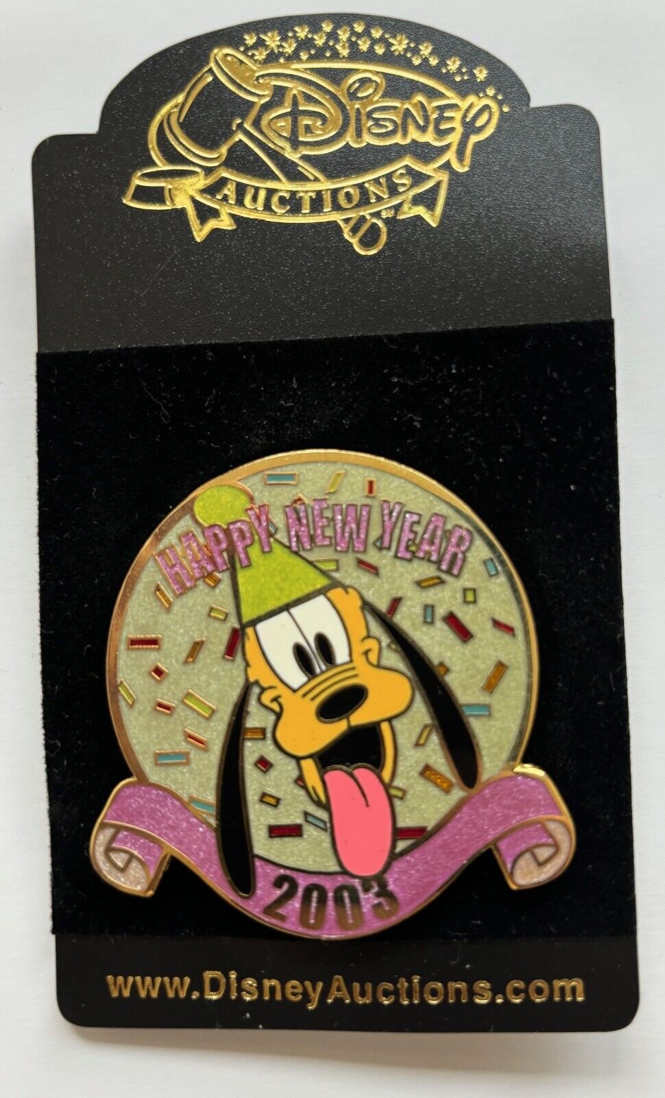 Disney Auctions Happy New Year Series - Dog Pluto Party Hat LE 100 Pin