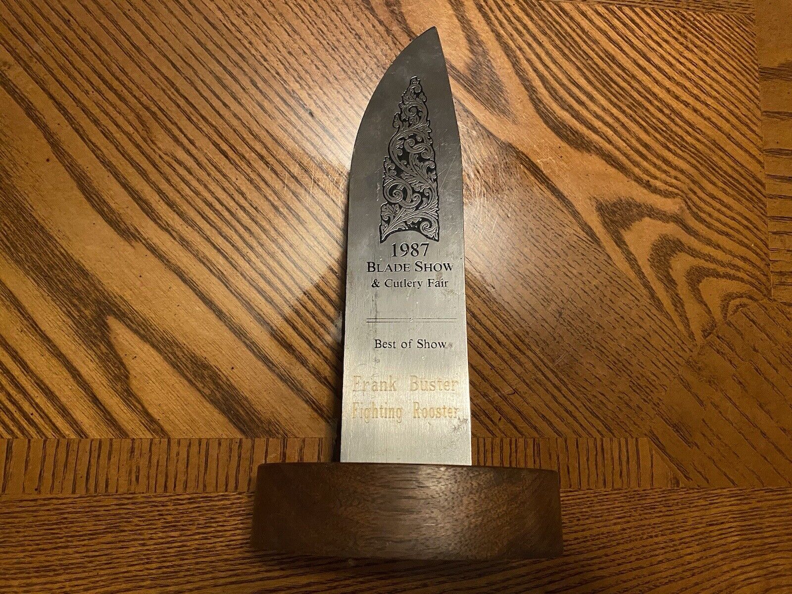 Frank Buster Fighting Rooster One of a Kind-1987 Blade Show & Cutlery Fair Award