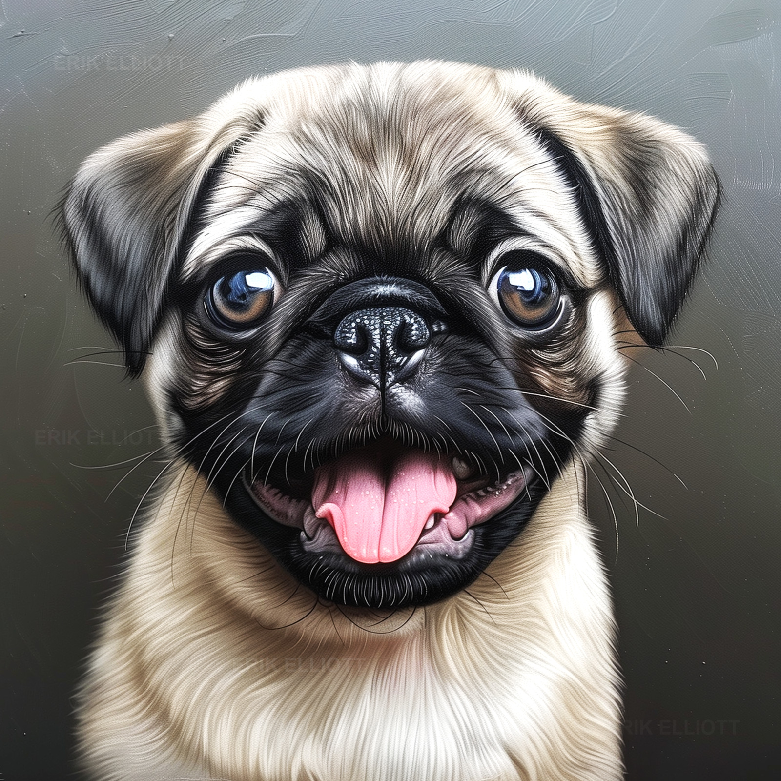 8x8 Unframed Cute Pug Dog Photo Artwork Print Photography Puppy Animal Picture