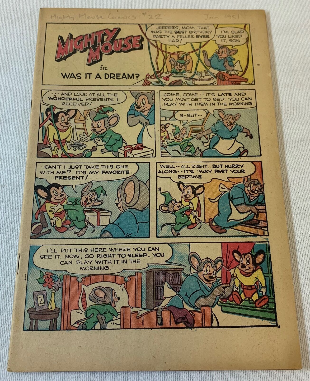 1951 MIGHTY MOUSE #22 ~ coverless ~ 52 page version