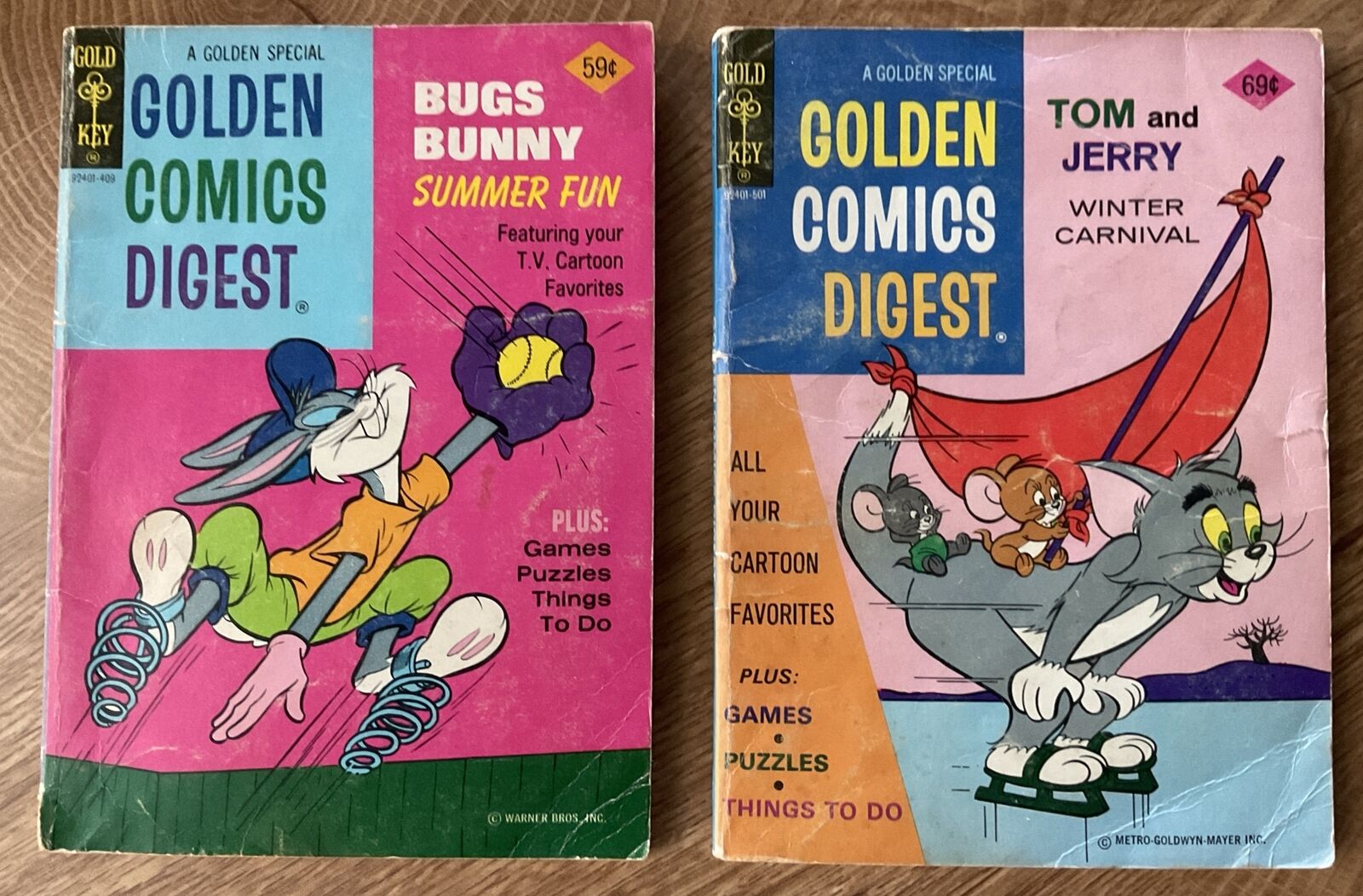 lot of 2 Vintage Golden Comics Digest # 39-1974 & #41-1975 both VG gently read