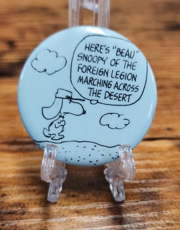 Charles Schultz Beau Snoopy Of The Foreign Legion 1950 Pin Pinback Button