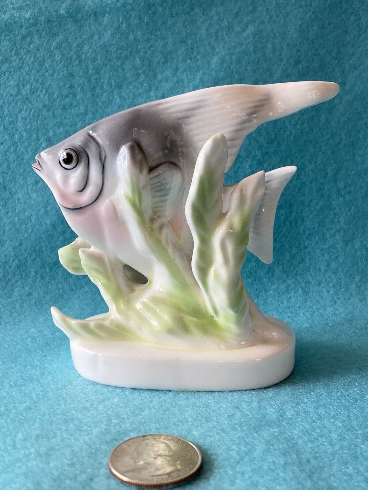 Vintage Ucagco Angelfish Figurine- Japan - Gorgeous 