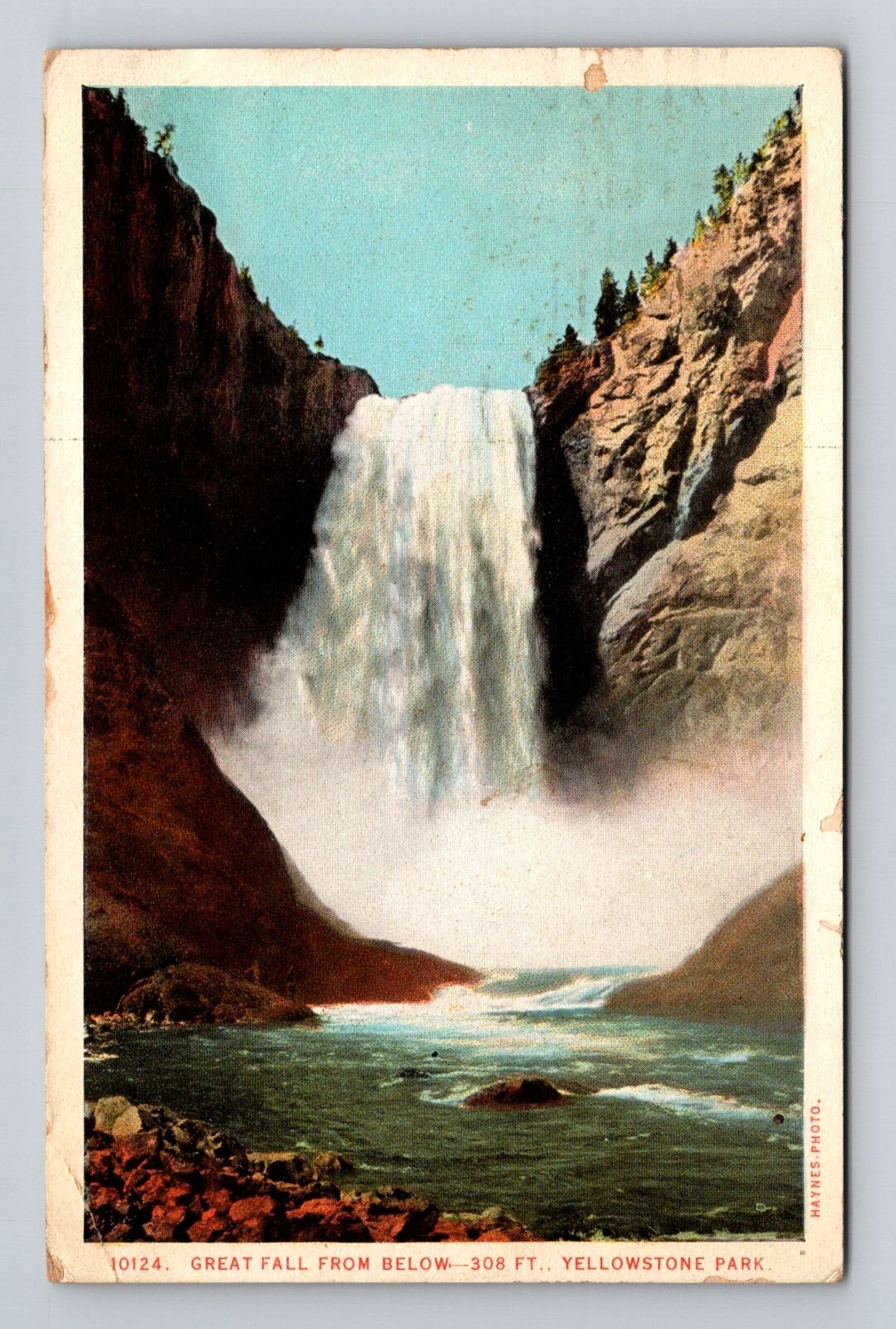 Yellowstone National Park, Great Fall, Series #10124 Vintage c1924 Postcard