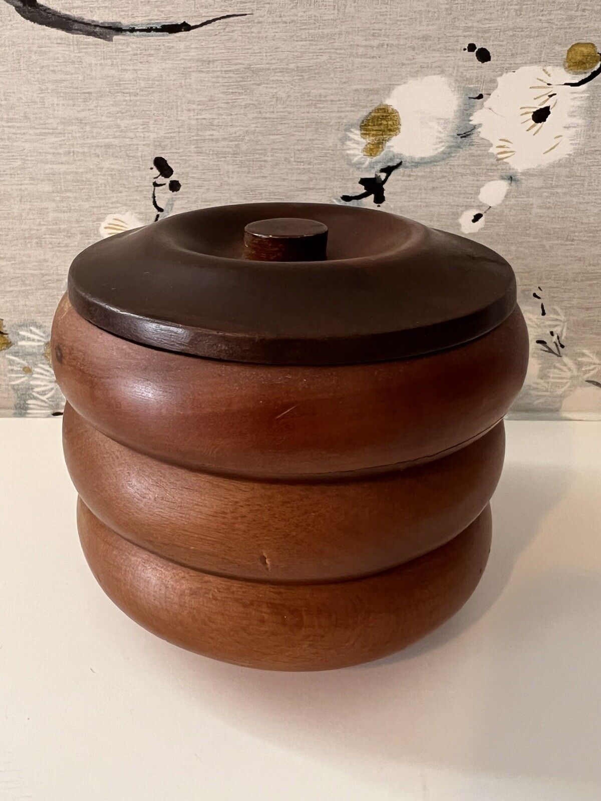 Vintage Hellerware Mid-Century Modern Stacking Wooden Bowls Nesting Set Of 3