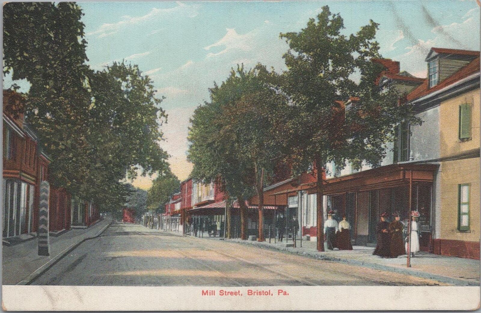 Postcard Mill Street Bristol PA 