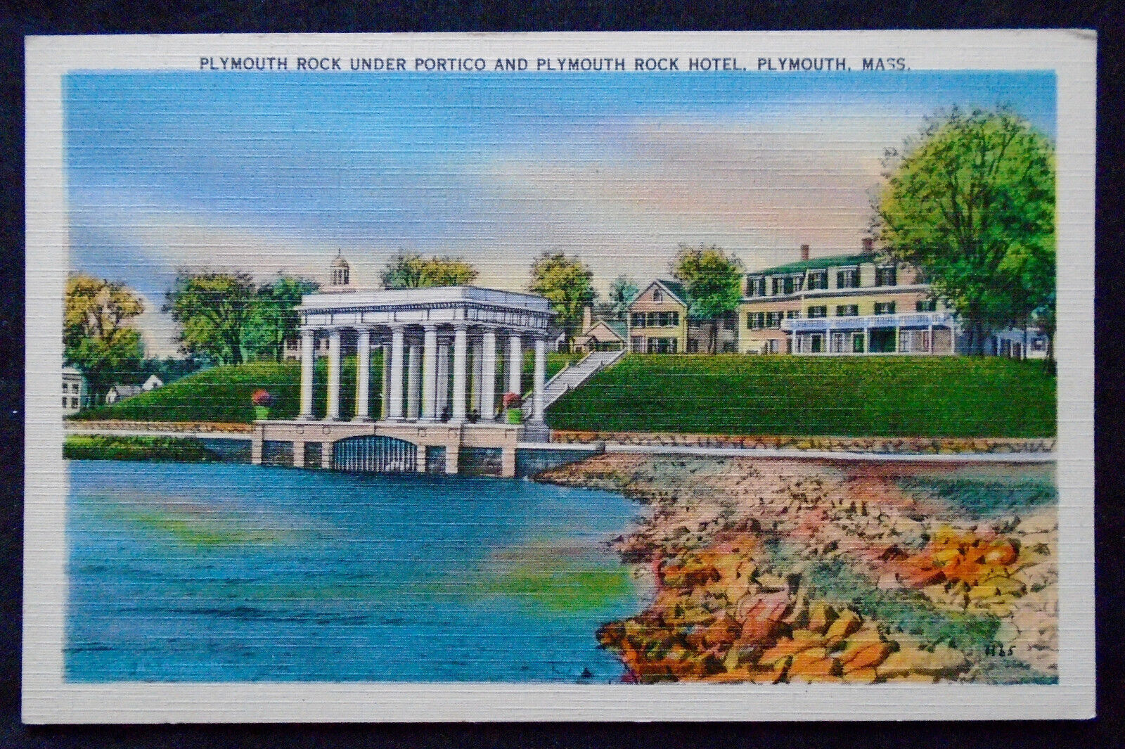 Plymouth, MA, Plymouth Rock & Plymouth Rock Hotel, circa 1940\'s