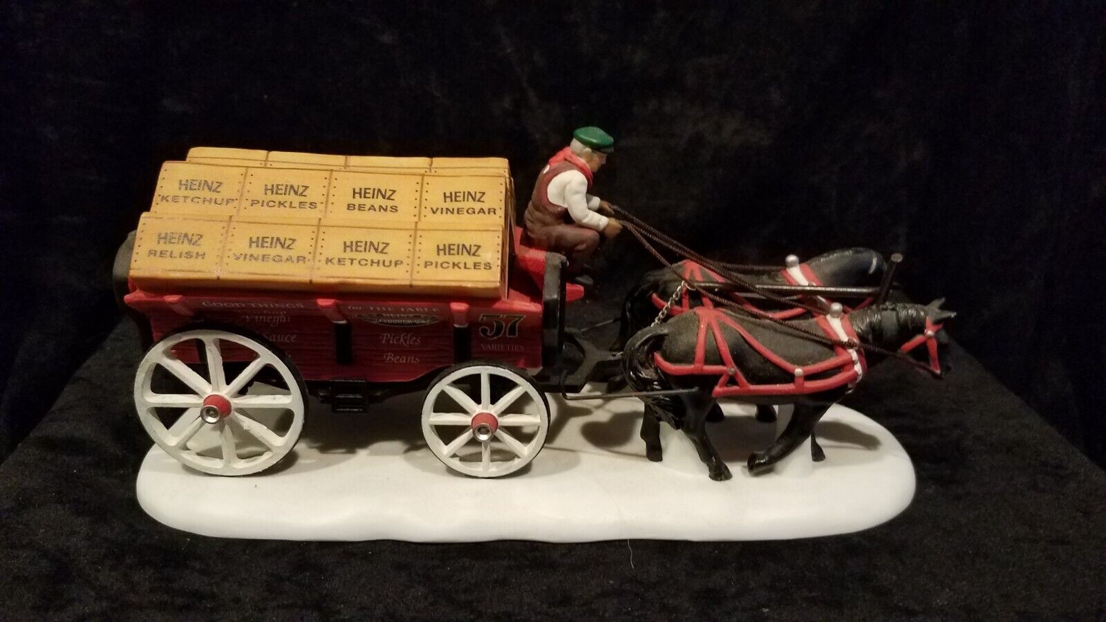 DEPT 56 HEINZ HITCH DELIVERY HORSE WAGON 1999 LIMITED EDITION with Box