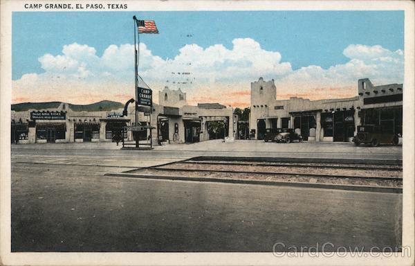 El Paso,TX Camp Grande Texas Sandoval News Service Antique Postcard 1c stamp