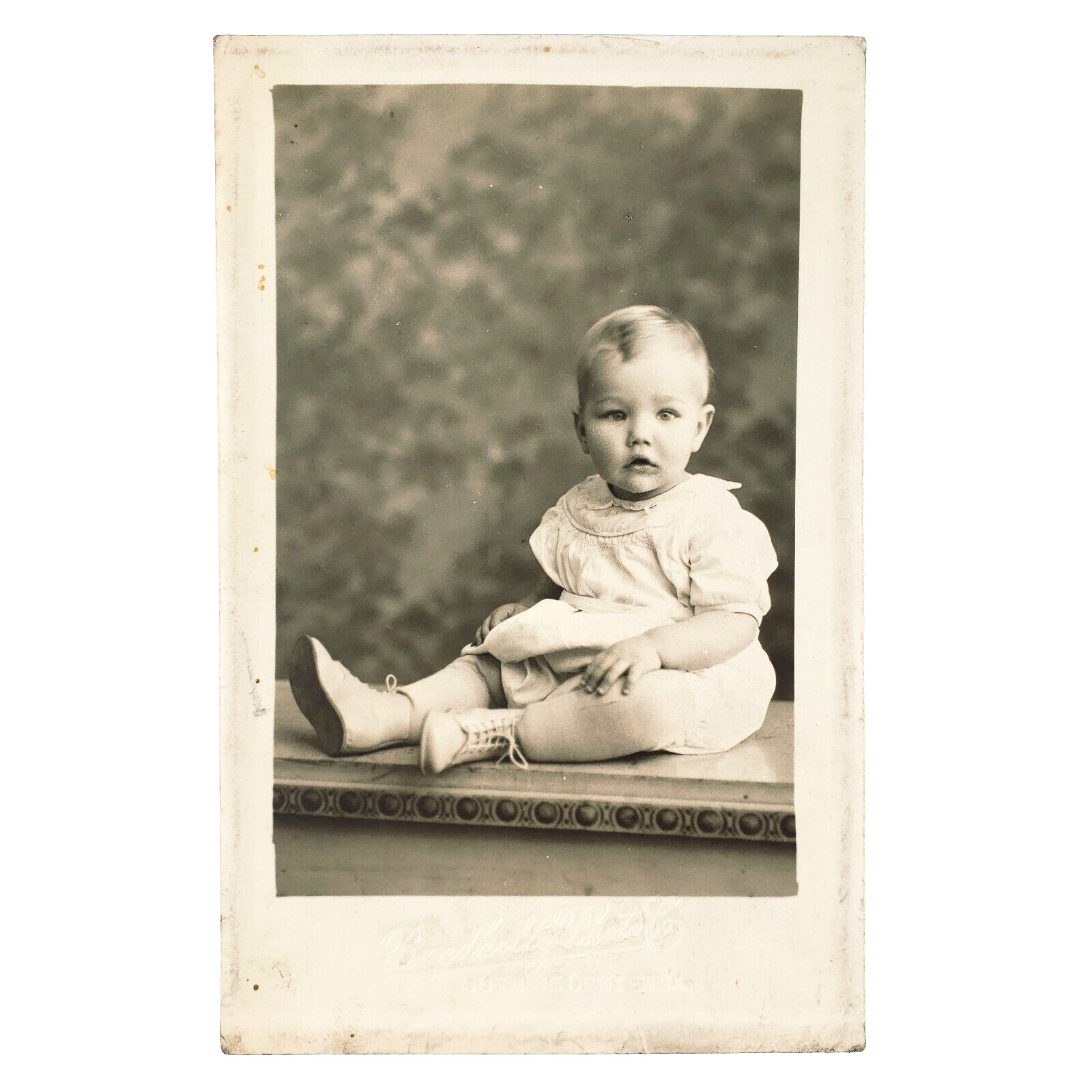 Guthrie Center Iowa Baby RPPC Postcard 1930s Real Photo Studio Portrait A4470