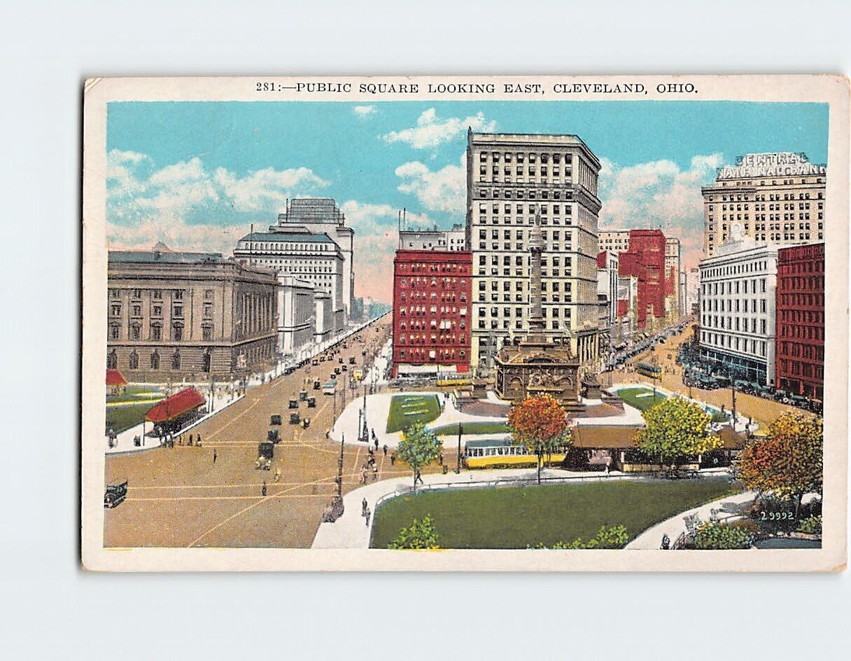 Postcard Public Square Looking East Cleveland Ohio USA