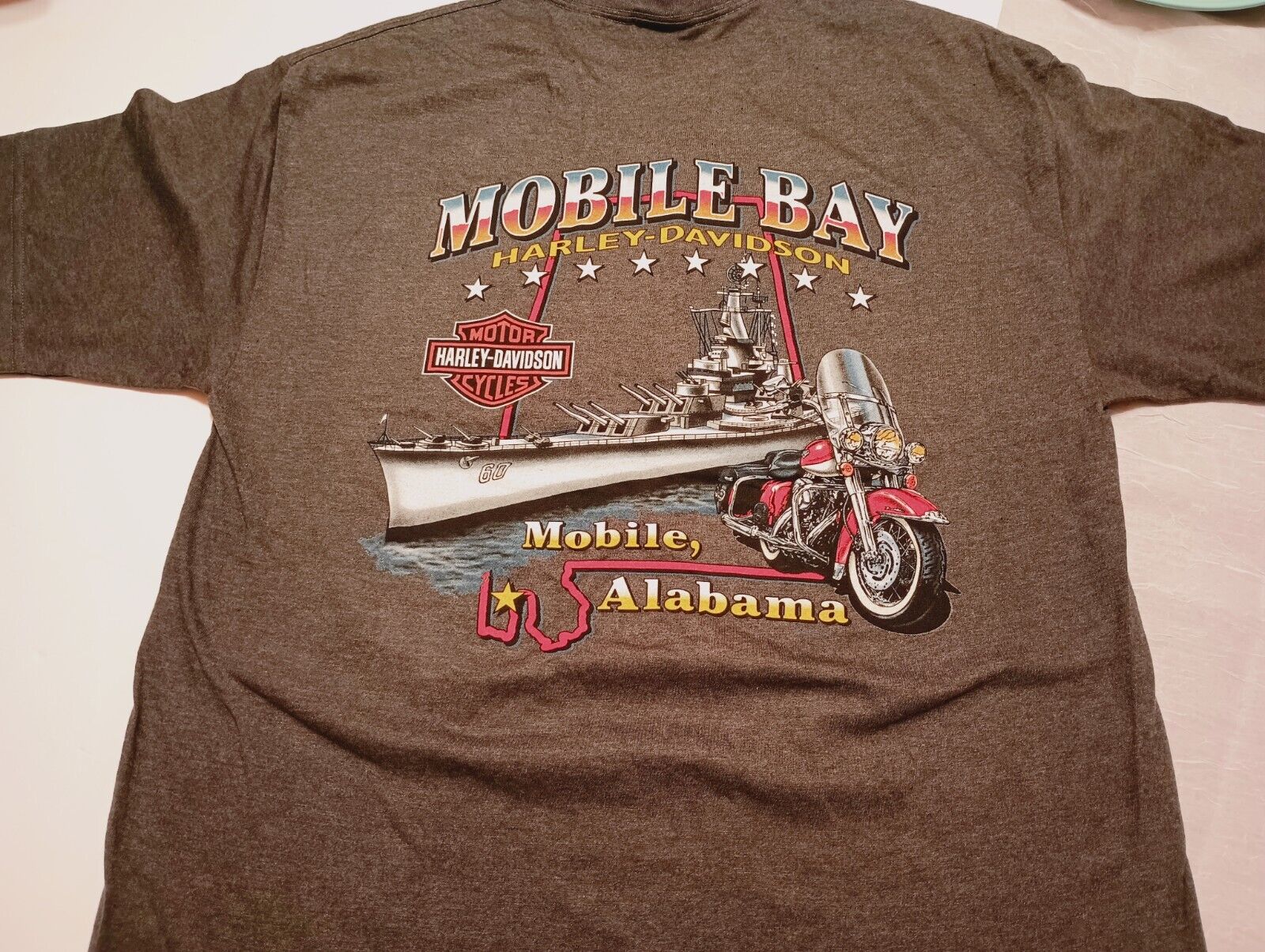 Vintage Harley Davidson t shirt xl Mobile Bay, Alabama \'05 Hanes Beefy Tee
