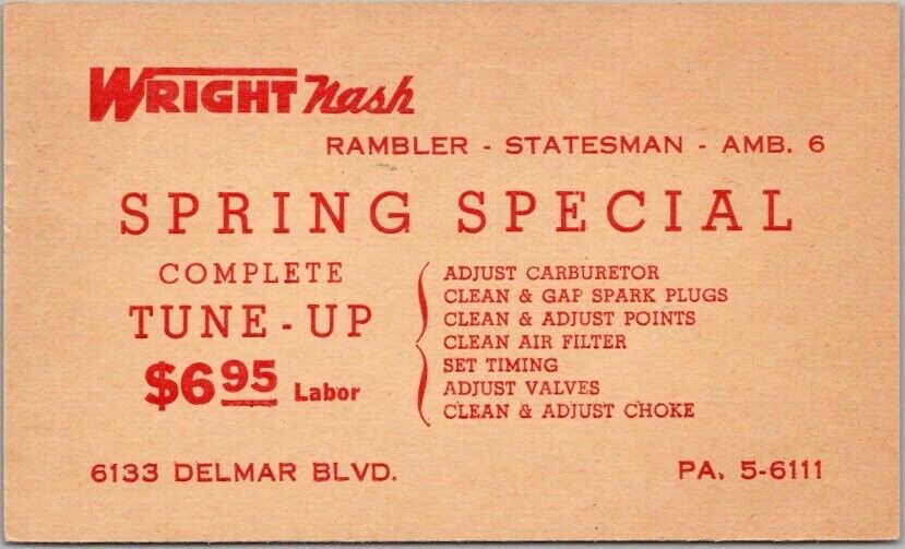 1956 ST. LOUIS Missouri Car Dealer Adv. Postcard \