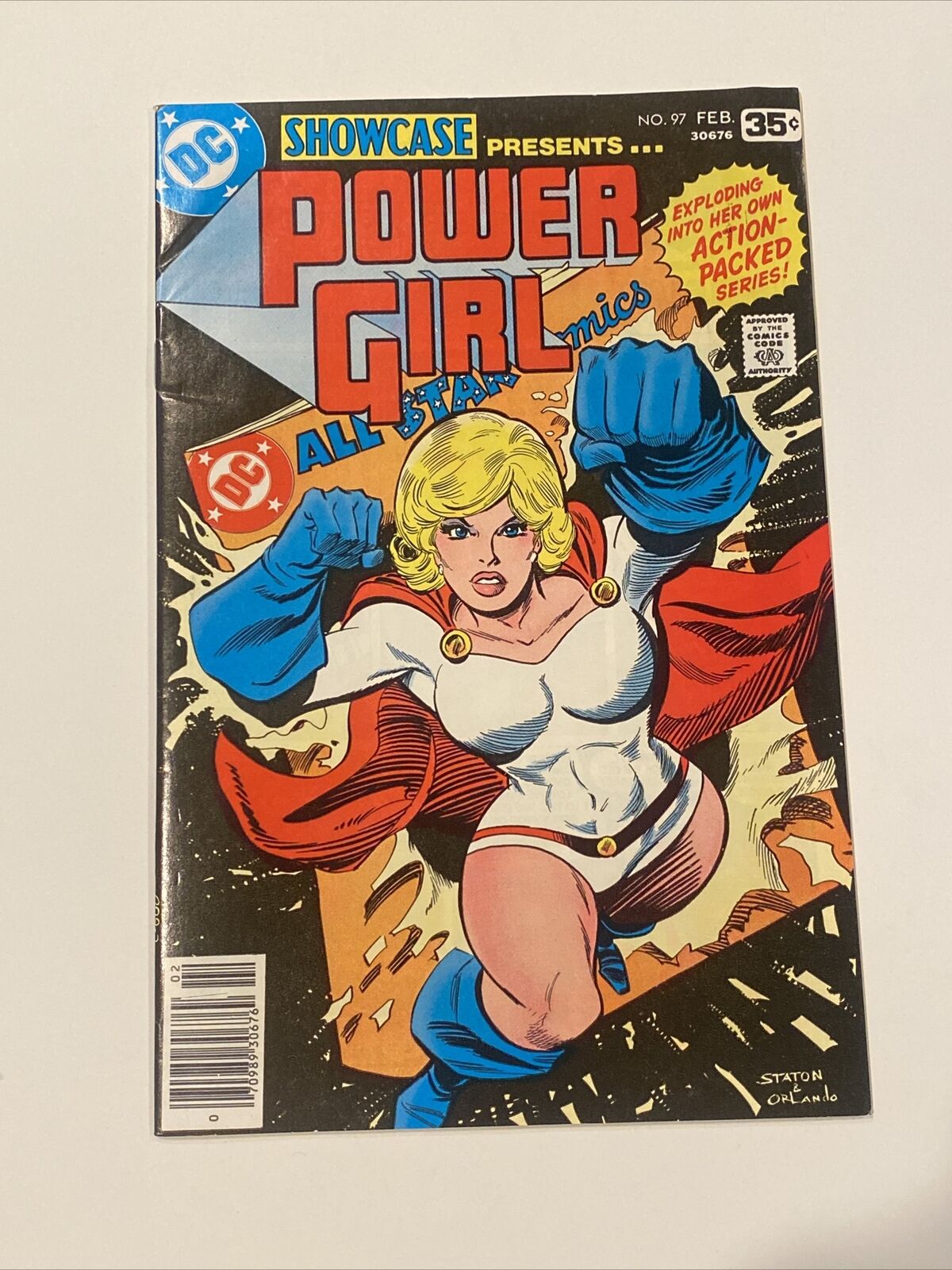 Showcase 97, 1977 DC Comics 1st Powergirl Solo Title  VF+ Newsstand