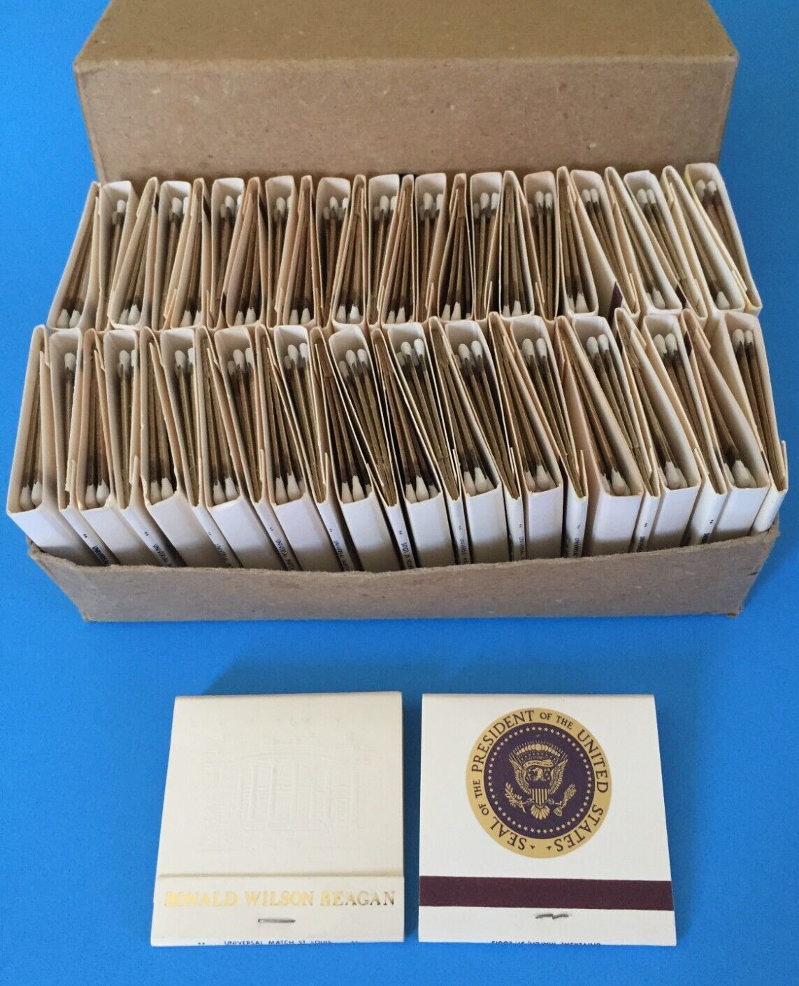 PRESIDENT RONALD REAGAN -50 RARE PRESIDENTIAL MATCHBOOKS/BOX- WHITE HOUSE-ISSUE