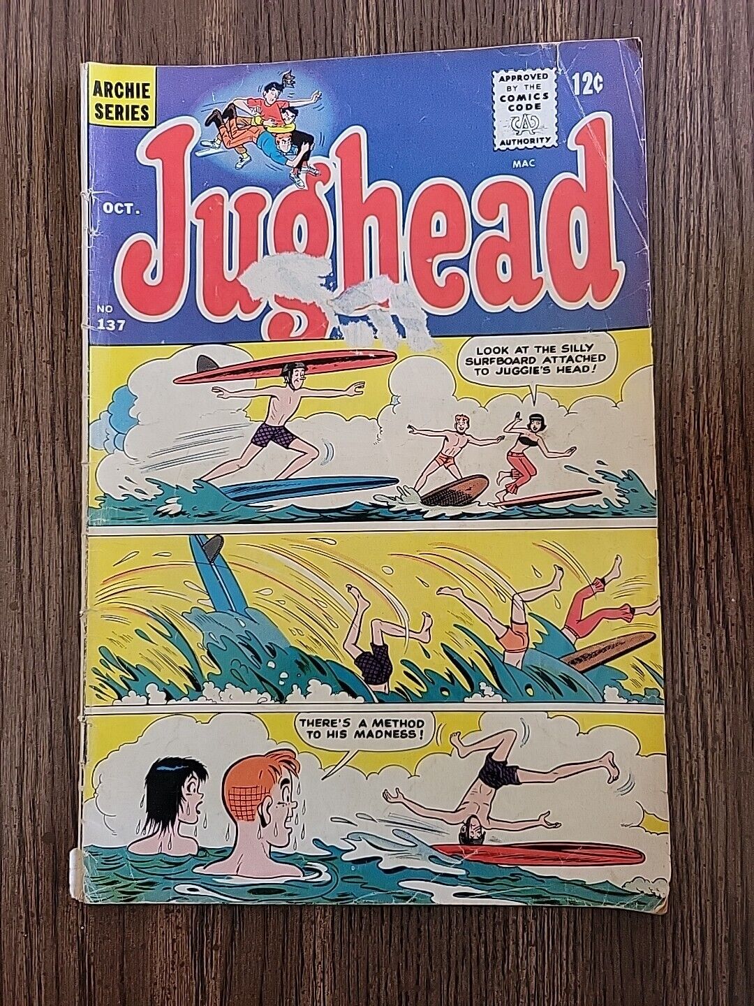 JUGHEAD #137 October 1966 He Surfs- Vintage Silver Age
