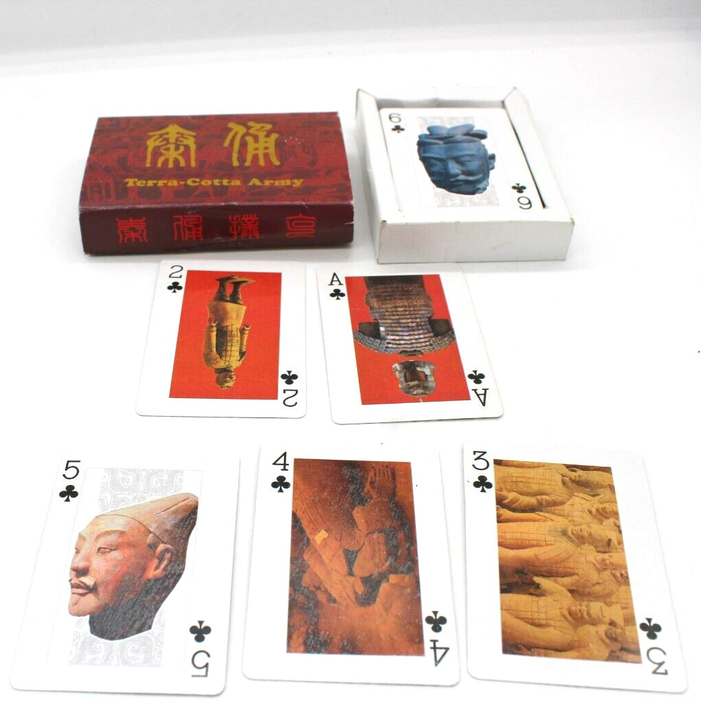 VTG Chinese Terra Cotta Warriors Army Asian Deck of Playing Cards
