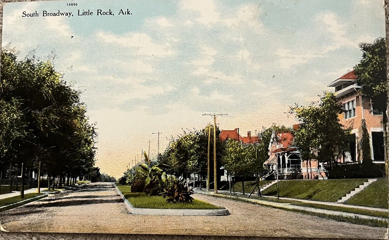 POSTCARD Little Rock, Arkansas Road South Broadway Antique c1911 RPPC Real Photo