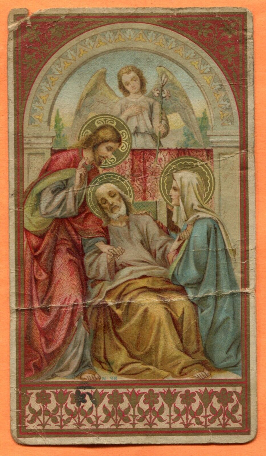 Italy Effigy of the Crucifix 1904 & Prayer to Saint Joseph 1899 2 Vintage Cards