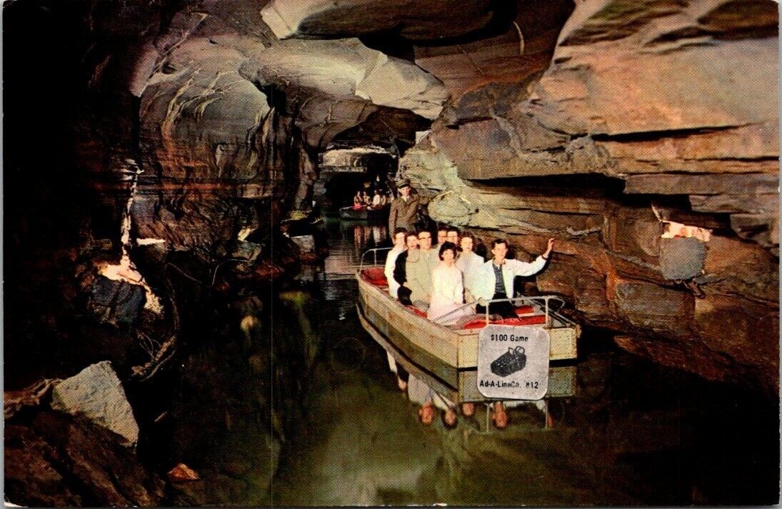 Underground Boating Howes Caverns New York Vintage Chrome Postcard B24
