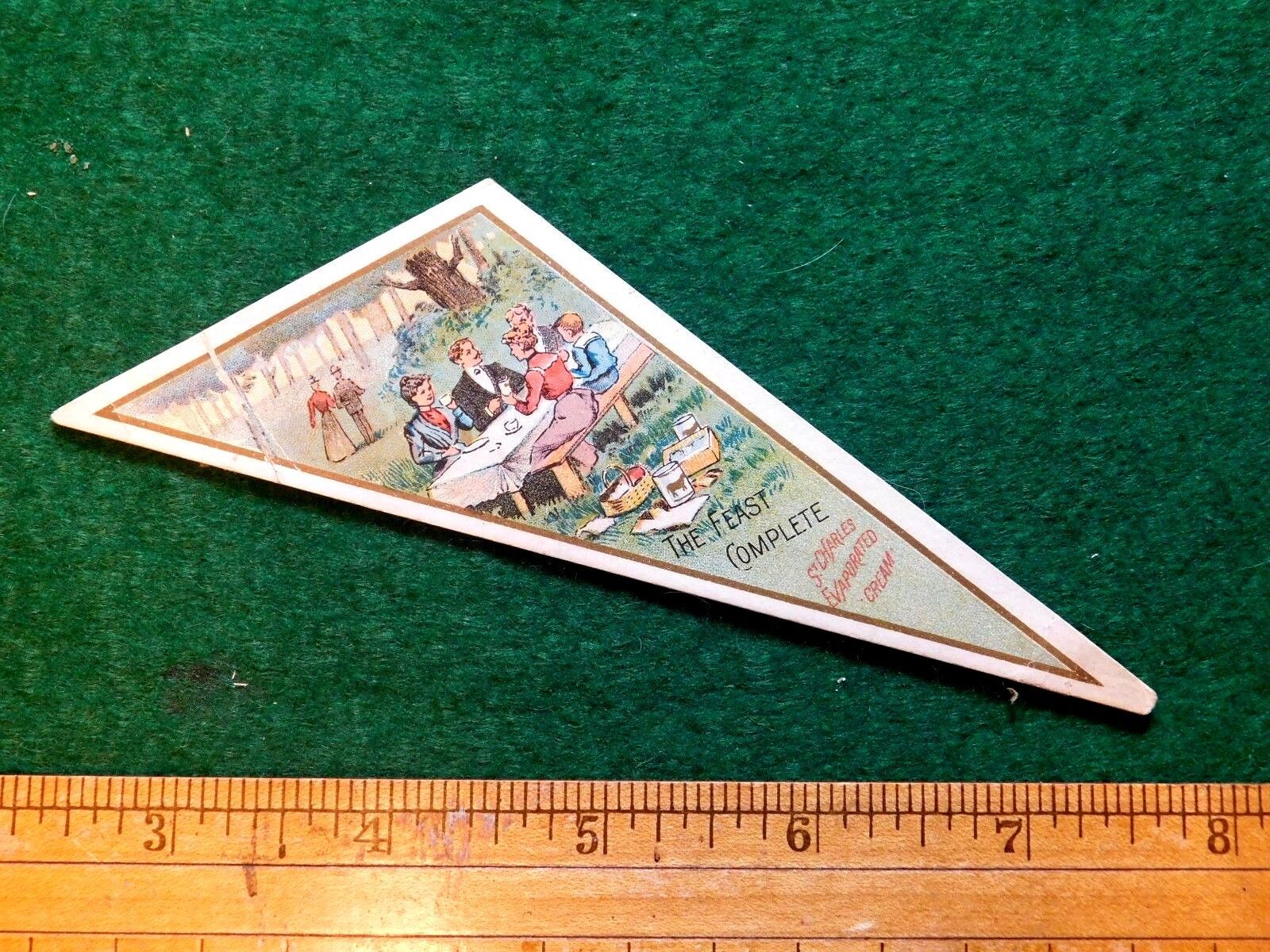 1870s-80s St, Charles Cream Odd Shaped Victorian Trade Card F7